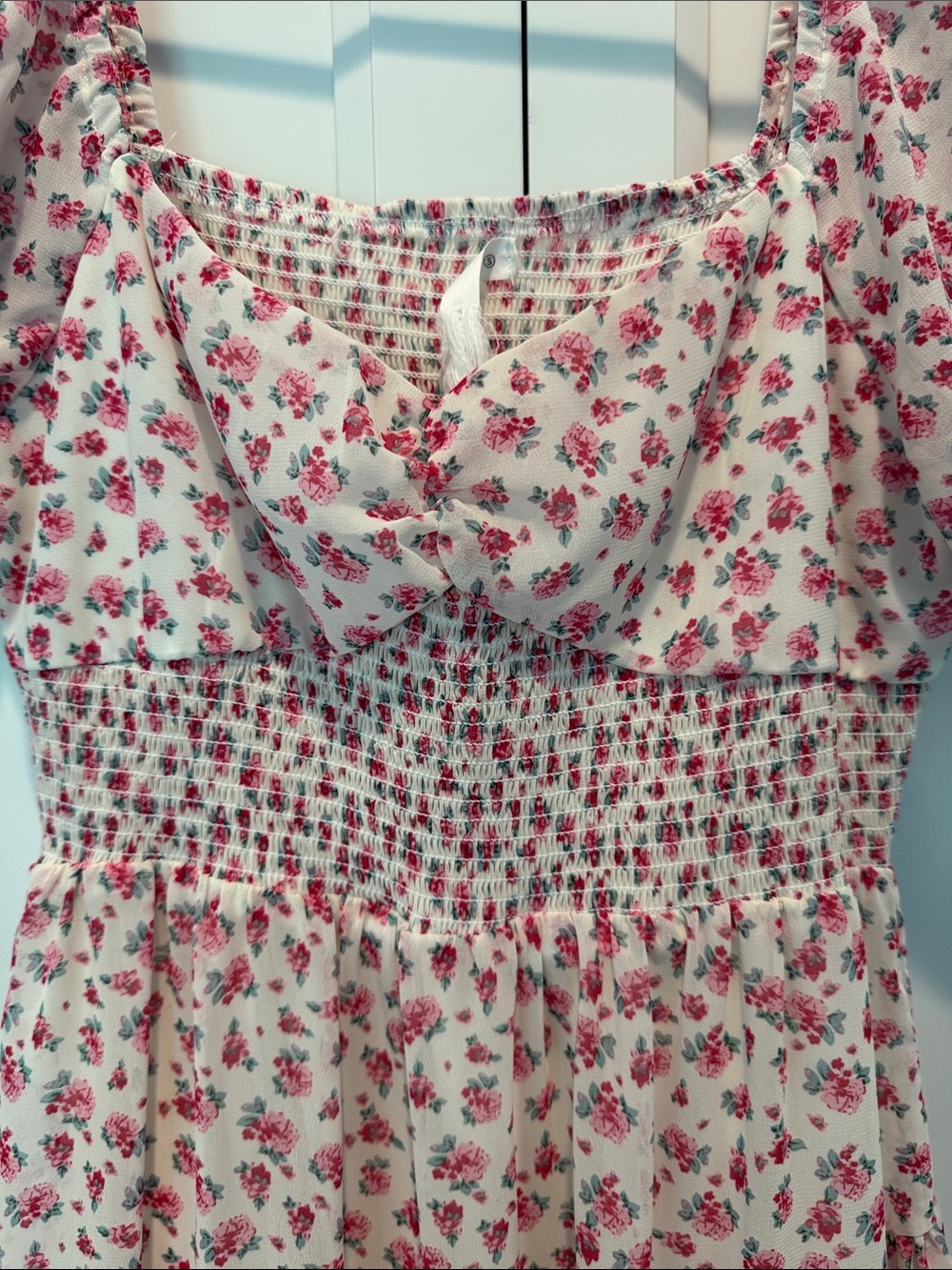 Altar'd State Ivory Maxi Dress with Pink Floral Print - Picture 5 of 6